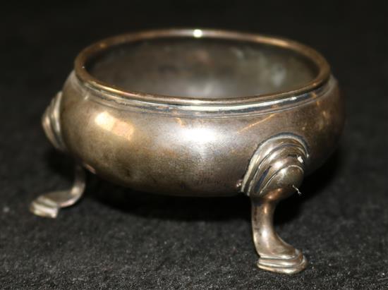 George III silver circular salt